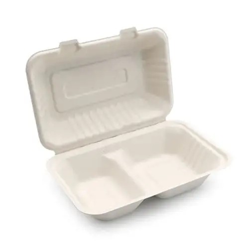 Bagasse Clamshell 2 Div - 1000ml 250's 