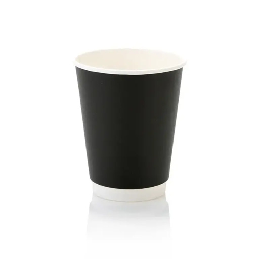 Double Wall Black Cups 350ml 25's