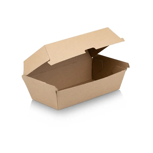 Kraft Ripple Paper Snack Box L2 17.5x9CM 50'S