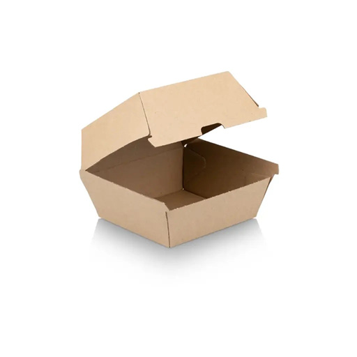 Kraft Ripple Paper Burger Box 10.5x10.5cm 50's