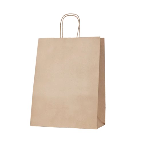 Bag Brown HandyPak W/Twist Handle 280x275x150mm 80GSM 250's 