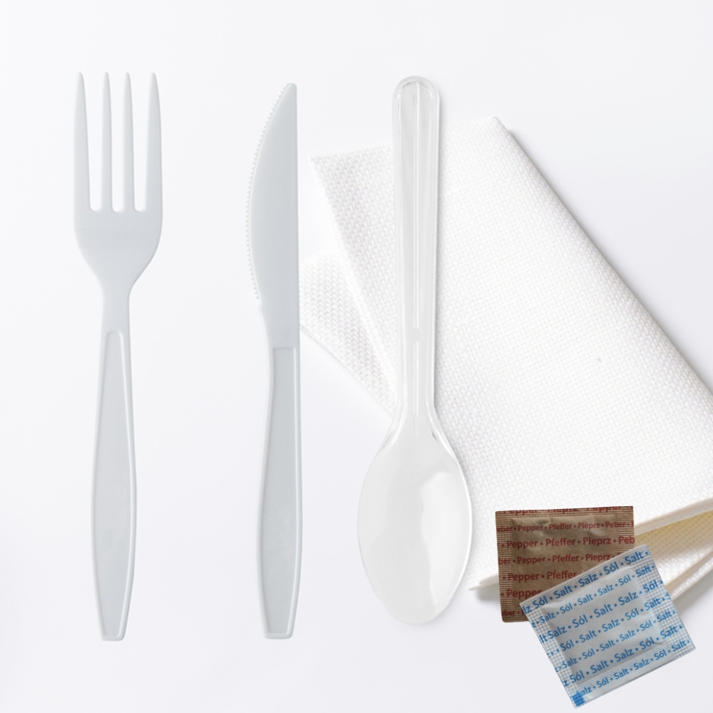 Cutlery Pack 5 in 1 with salt & pepper 250's (CAS)  [CSU018]