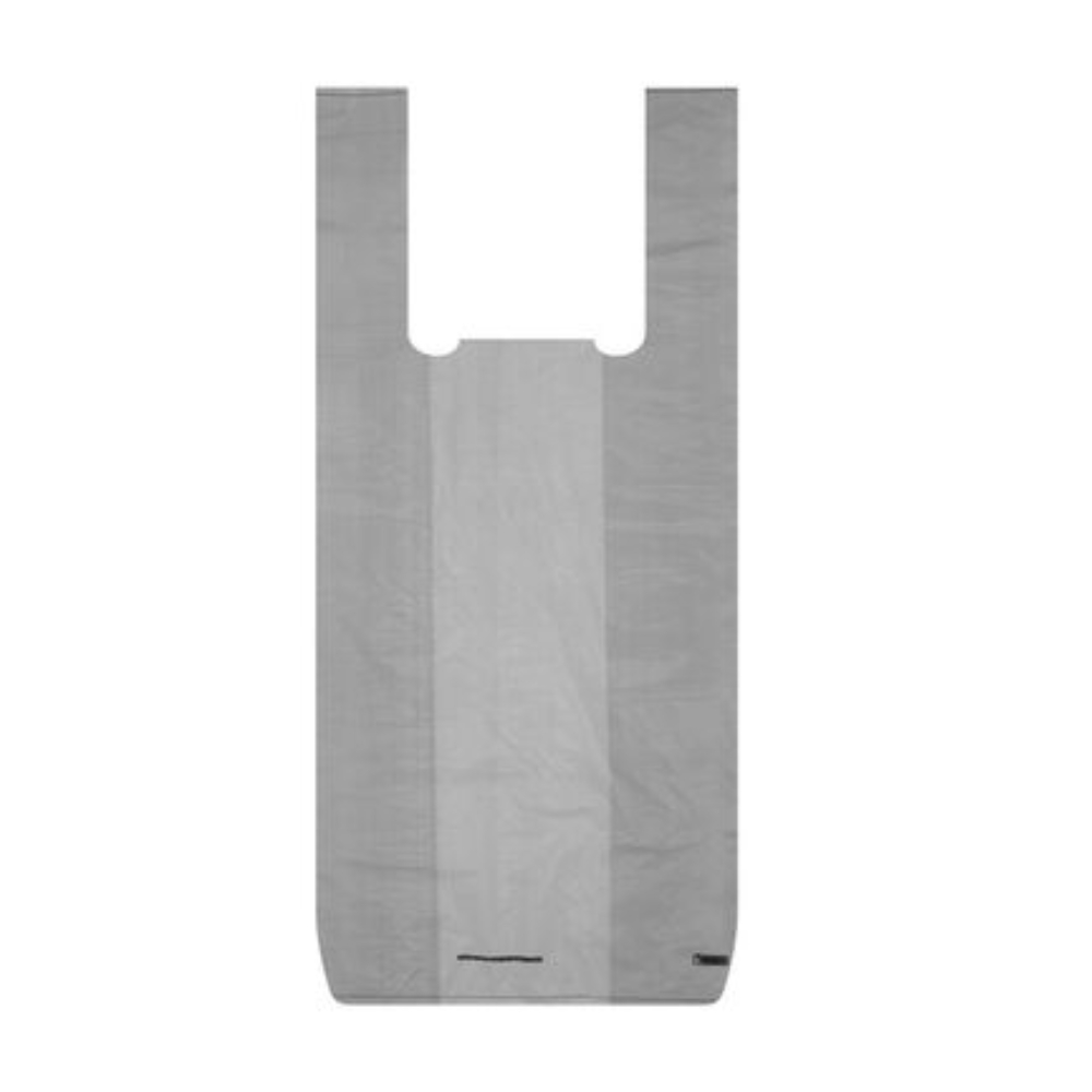 Carrier bag grey midi with handle 100's (UNT)  [CSU039]