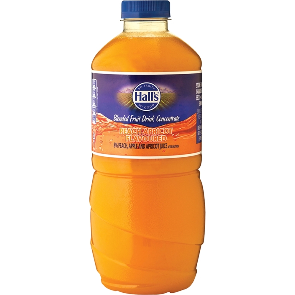 Concentrate Peach & Apricot T&F Halls 1.25lt (UNT)  [GRO024]