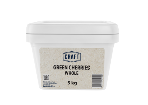 CHERRIES GLAZED WHOLE GREEN 5KG
