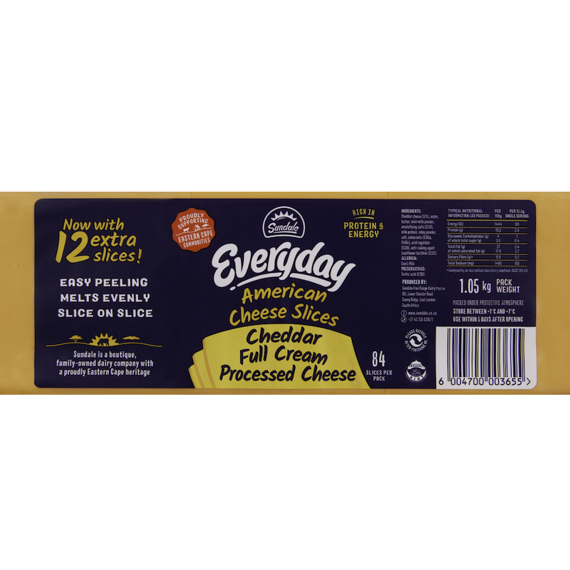 CHEESE CHEDDAR SLICES (84 S) SUNDALE (SUN006)