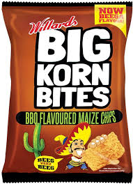 CHIPS WILLARDS BIG KORN BITES BBQ 48X50G (2194)