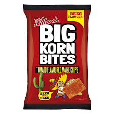 CHIPS WILLARDS BIG KORN BITES TOMATO 120G BOX