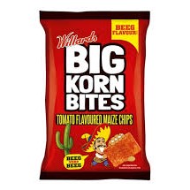 CHIPS WILLARDS BIG KORN BITES TOMATO 48X50G BOX (6126)