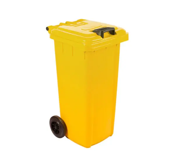 MOBILE REFUSE BIN 120LT YELLOW PLASTIC (IBP2220)(IBP2130)