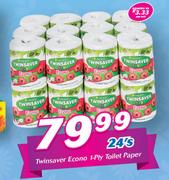 TOILET PAPER 1 PLY TWIN SAVER ECONO SINGLE WRAPPED (24 S)