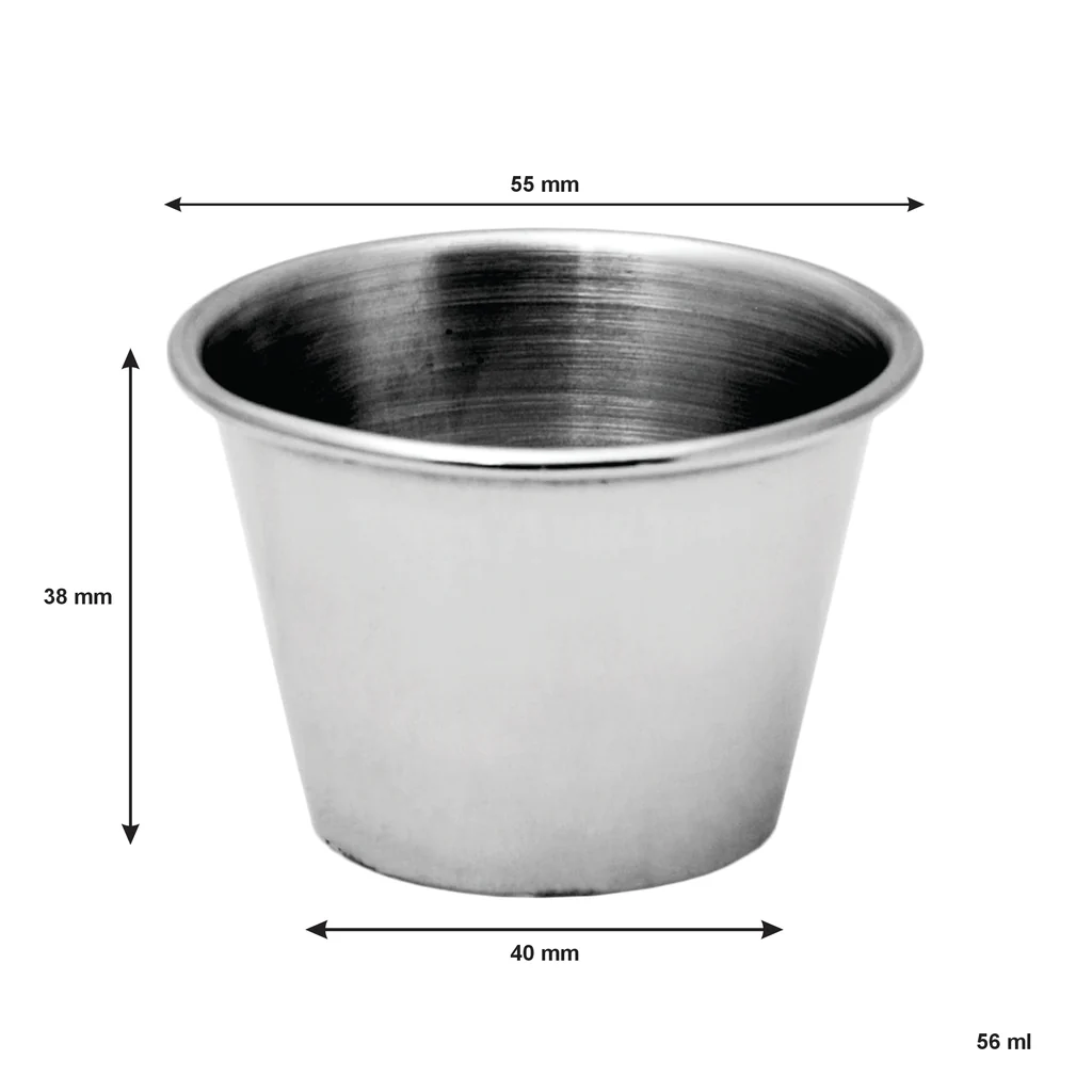 SAUCE CUP S/STEEL 56ML 5.5 X 4 CM (30190)