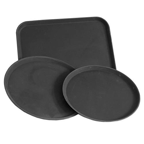 TRAY ROUND UTILITY BLACK GLOBAL 400MM (TRN0040)