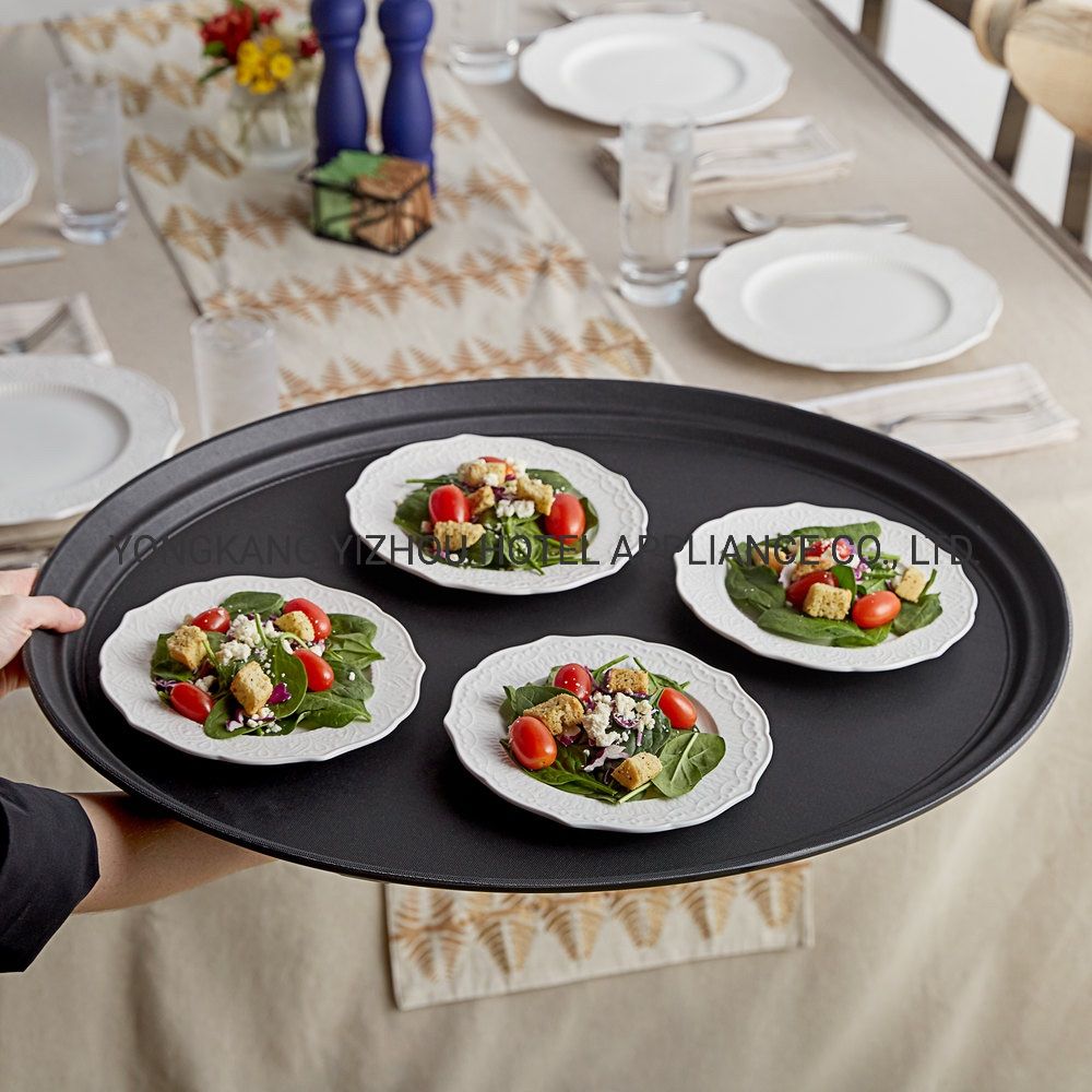 TRAY NOVA OVAL NON SLIP 740MM BLACK (NF44409)