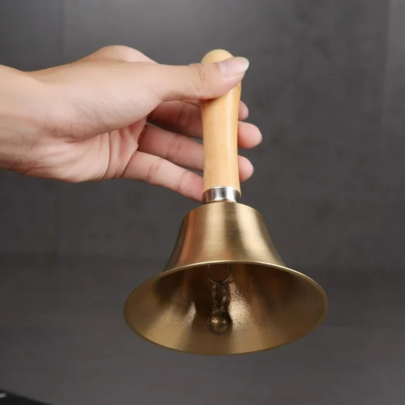 BELL BRASS WITH WOODEN HANDLE 15CM (TAL-PLID7138092)