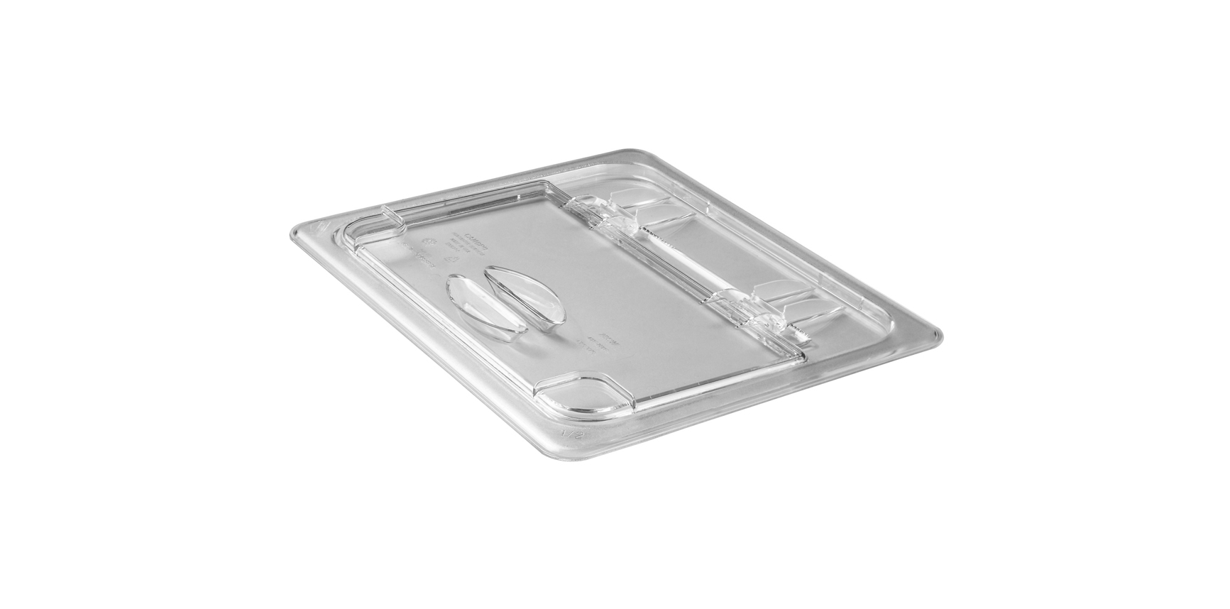 CAMBRO HALF LID HINGED FLIP LID CLEAR POLYCARB  (PCH1353)