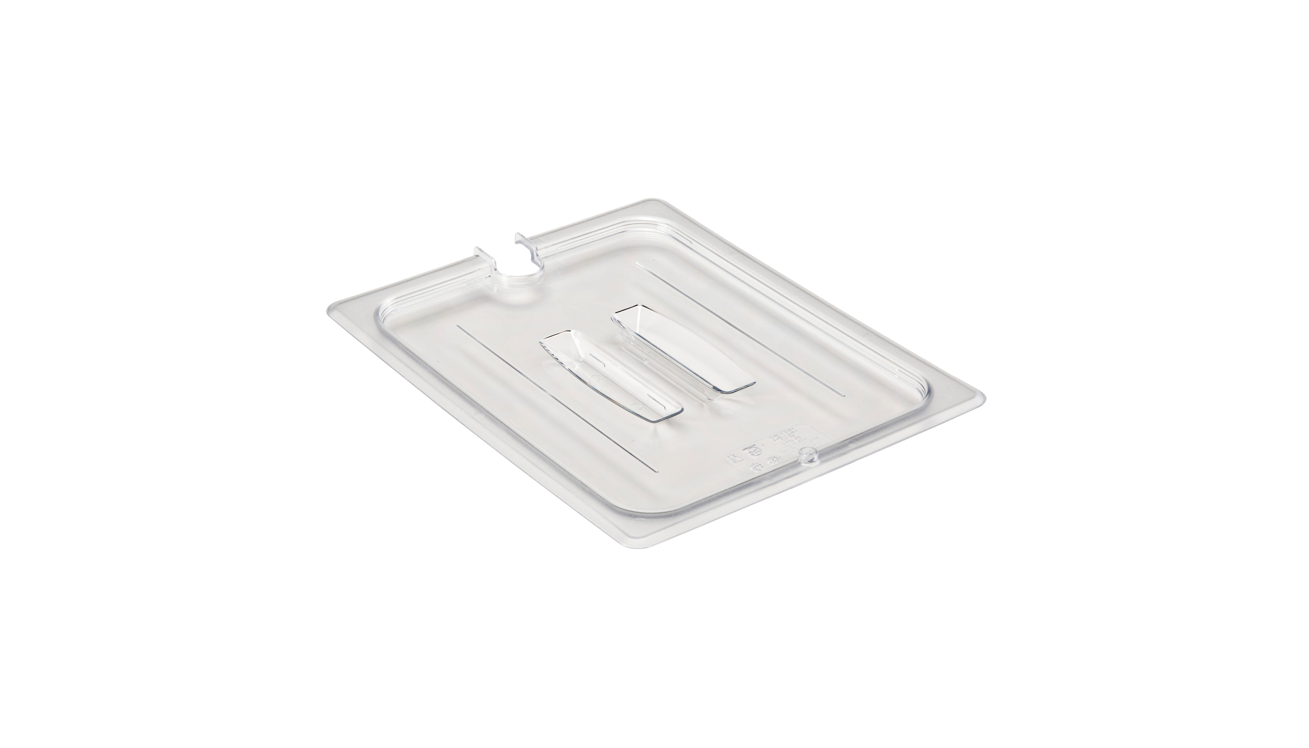 CAMBRO HALF LID POLYCARBONATE CLEAR HDL NOTCHED(INH4002-C)