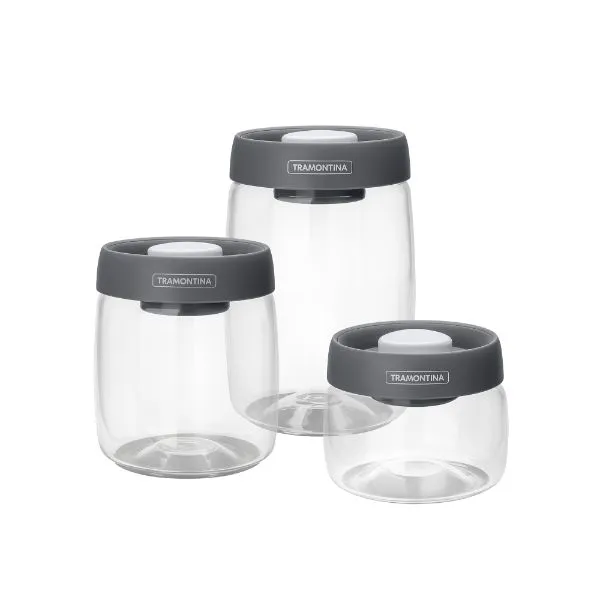 GLASS STORAGE CONTAINERS 3PC VAC LID TRAMONTINA (64220/750)