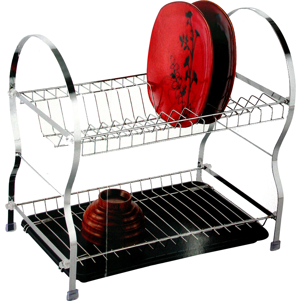 DISH DRAINER CHROME/BLACK DRIP TRAY TRAMONTINA (61536/000)