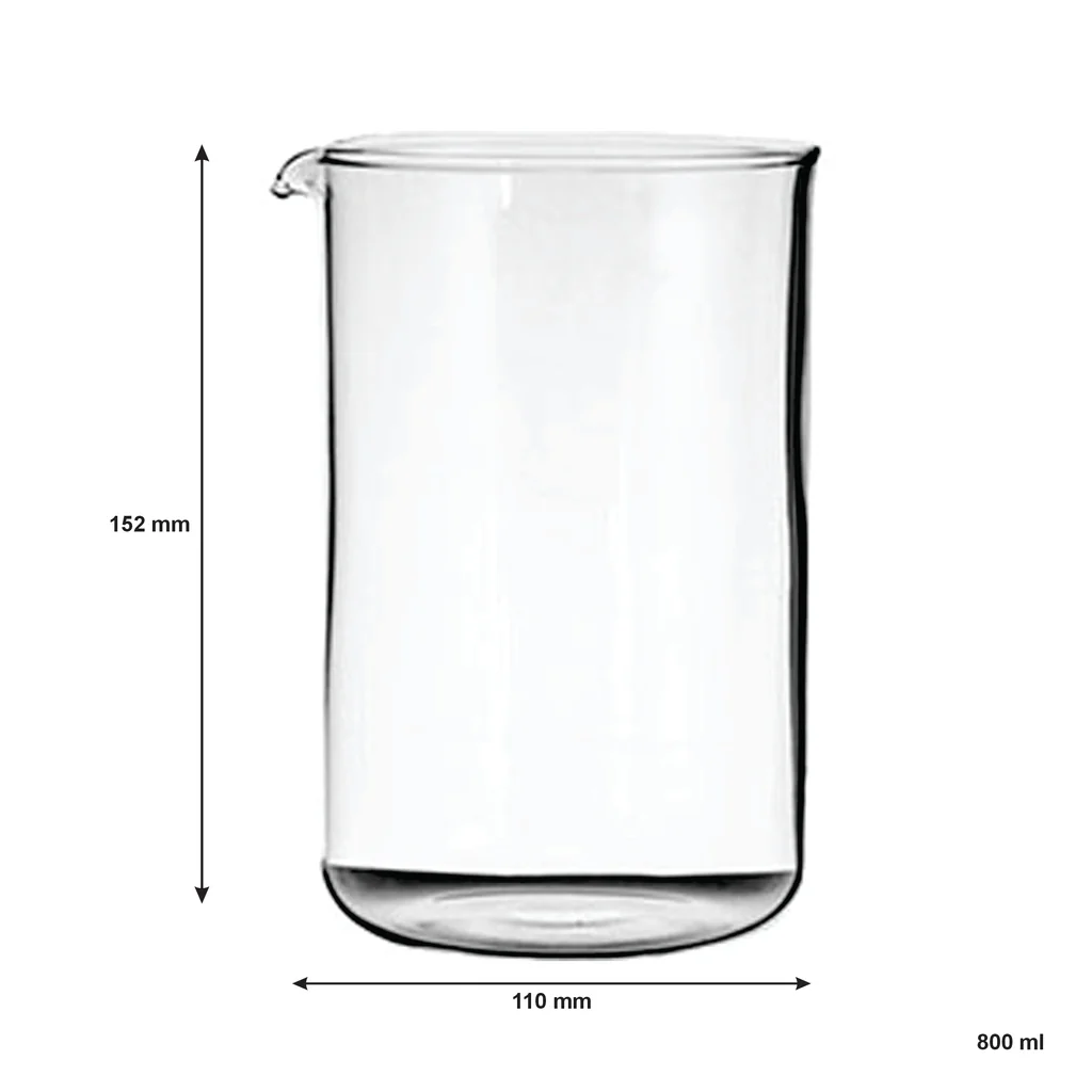 COFFEE PLUNGER GLASS & CHROME FRAME 900ML (41227)