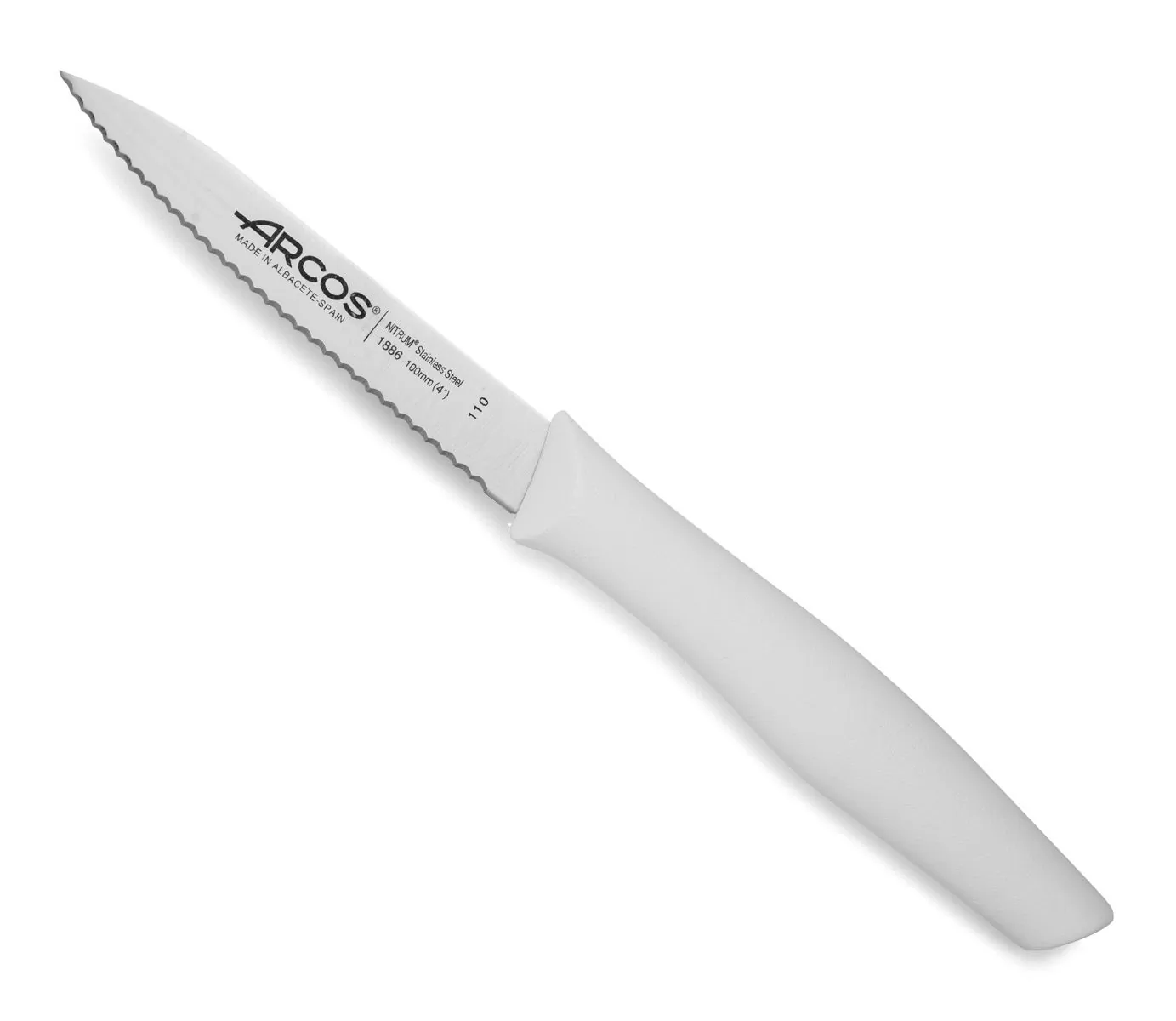 ARCOS PARING KNIFE SERRATED 100MM WHITE (8.188614)