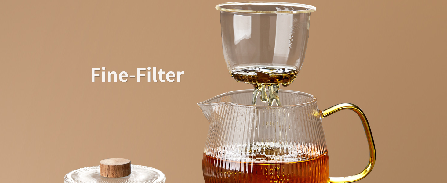 BOROSILICATE GLASS TEA POT S/S INFUSER & LID 1.1L  (41361)