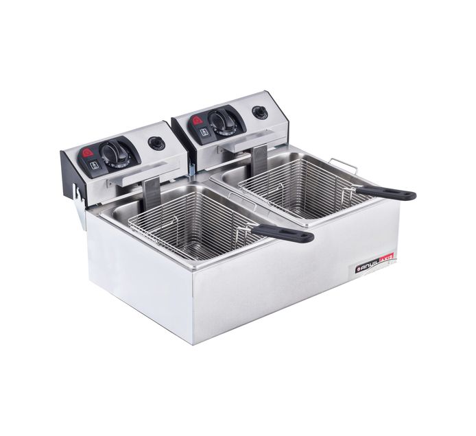 FISH FRYER DOUBLE PAN 2X5LT ELECTRIC ANVIL (FFA2002)