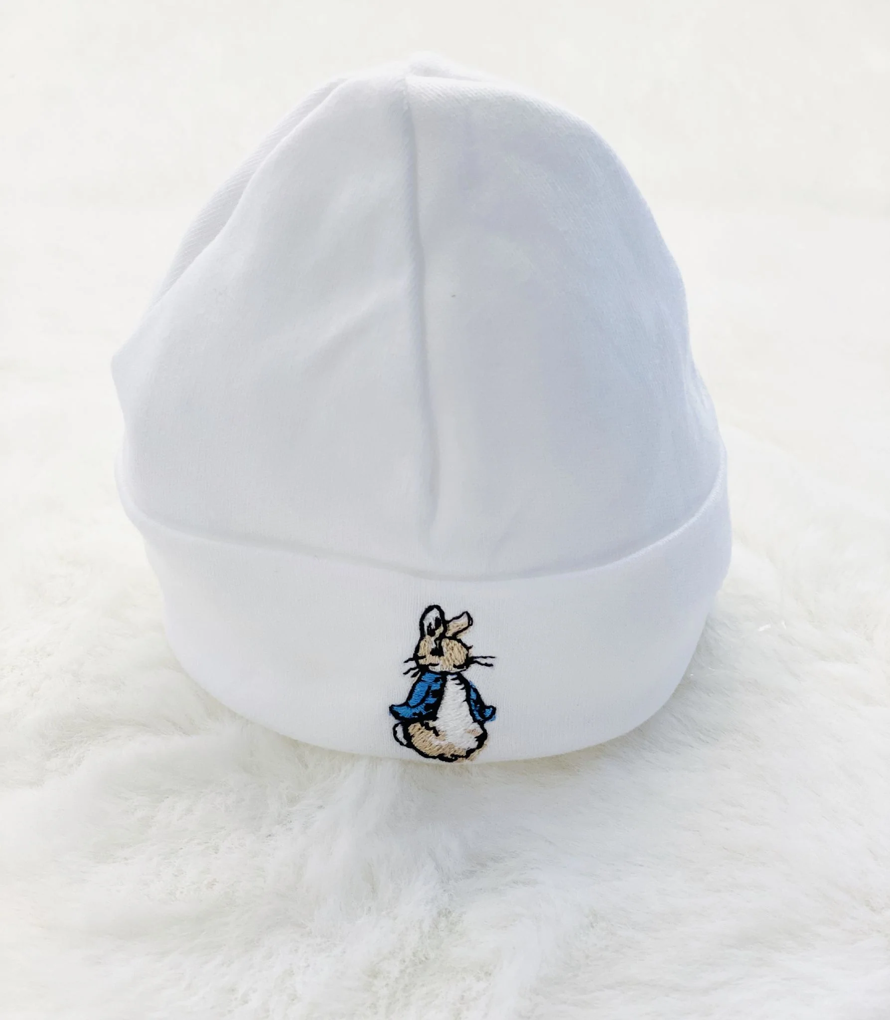 BEANIE P/COTTON WHITE (UNI5014)(BC-B)