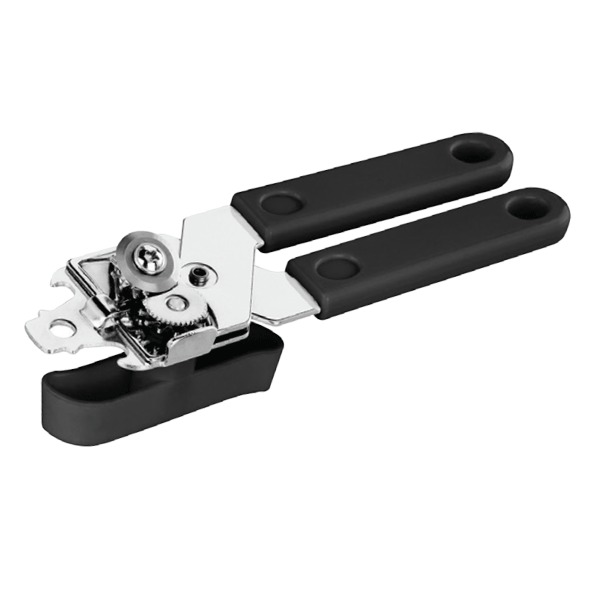 CAN OPENER BLACK/WHITE HANDLE S/STEEL (HF37203) (L600203)