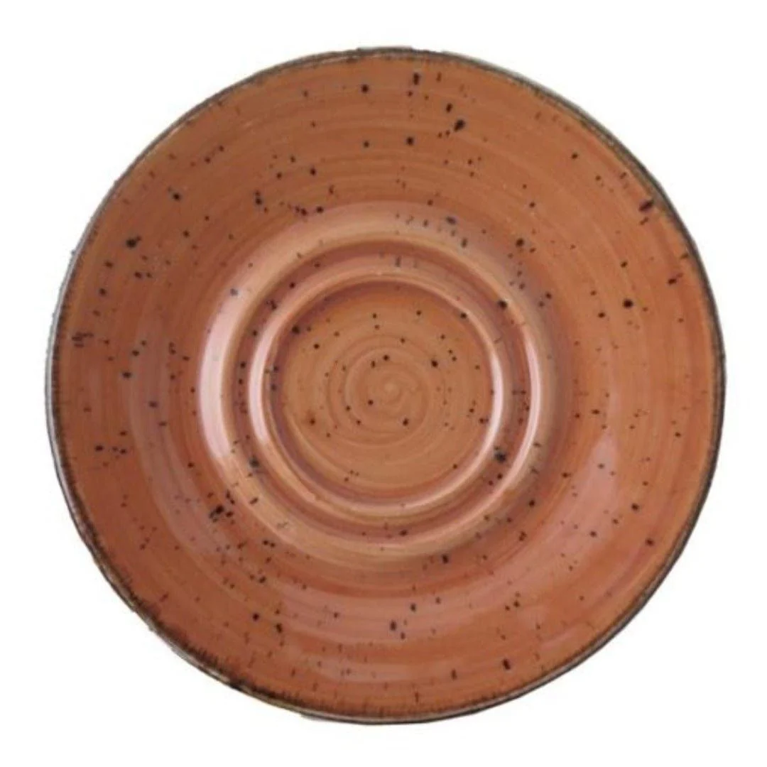 RUSTIC MUSTARD SAUCER DBL WELL 16CM (51RUS010-10) (24)