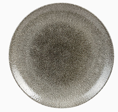 RAKU QUARTZ BLACK COUPE PLATE 28.8CM (CC-RKBQ-EV11.1) (12)