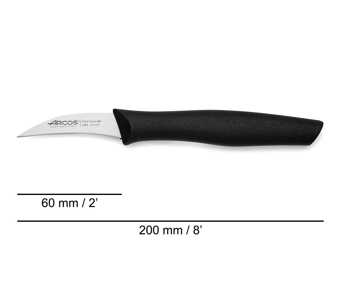 ARCOS PARING KNIFE BIRDS BEAK 60MM BLACK (8.188300)