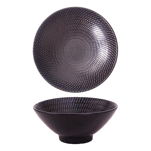 URBAN BLACK SWIRL ROUND BOWL 1 0CM (LAAK6122010/039021A)