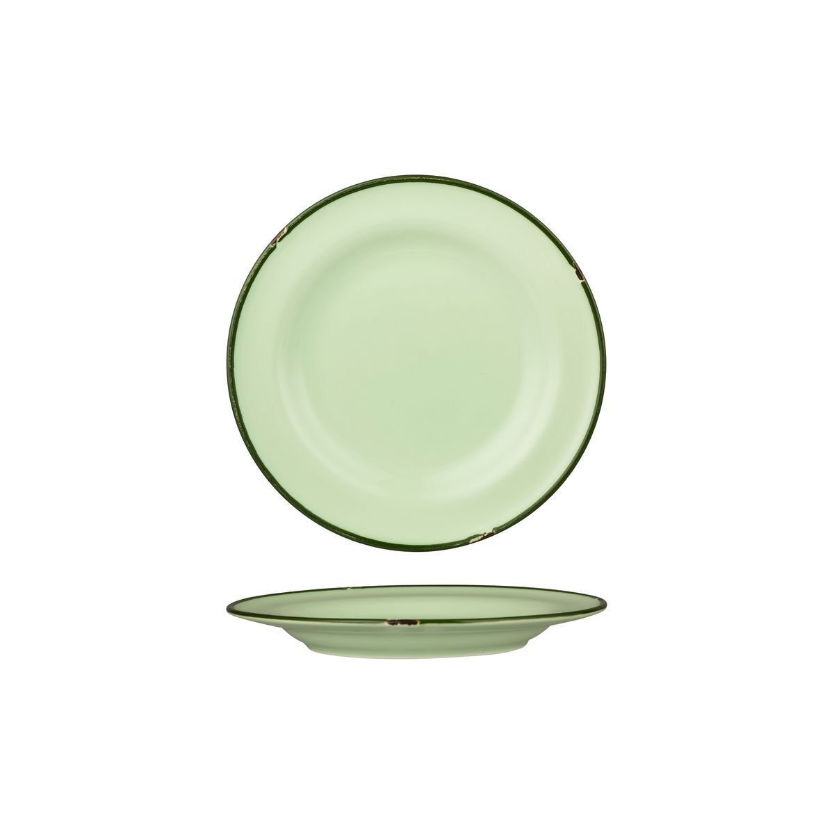 LUZERNE OLIVE PLATE ROUND WITH RIM 27CM (LAOL1101027) (12)