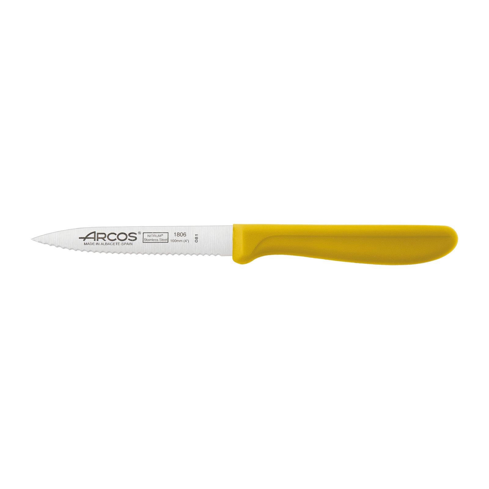 ARCOS PARING KNIFE SERRATED 100MM YELLOW (8.188615)