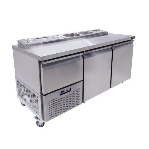 3.5 S/STEEL DOOR S/ROW PIZZA TOP U/BAR 750MM (QUB8PZTH)