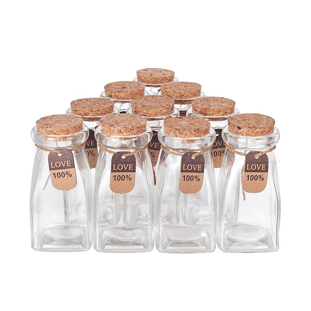 REGENT GLASS BOTTLE WITH CORK LIDS 18ML12 PACK (10585)