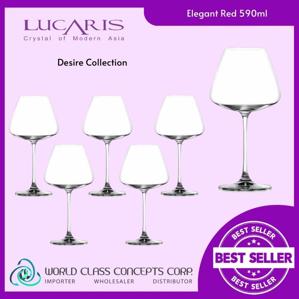 DESIRE ELEGANT RED WINE GLASS 590ML (1LS10ER21)(24)