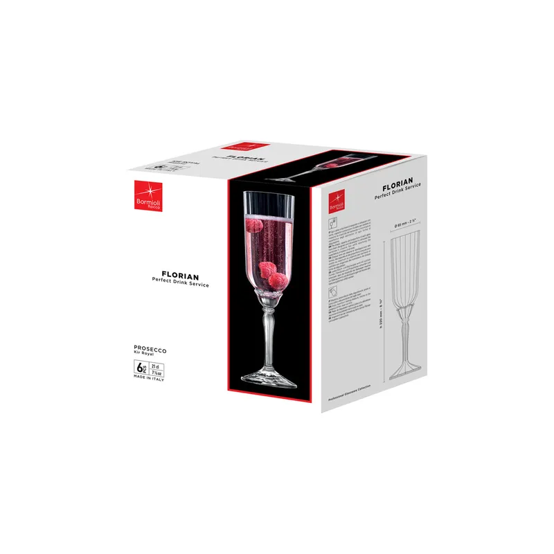 FLORIAN PROSECCO FLUTE 210ML BORMIOLI (BR1.99413)(6)