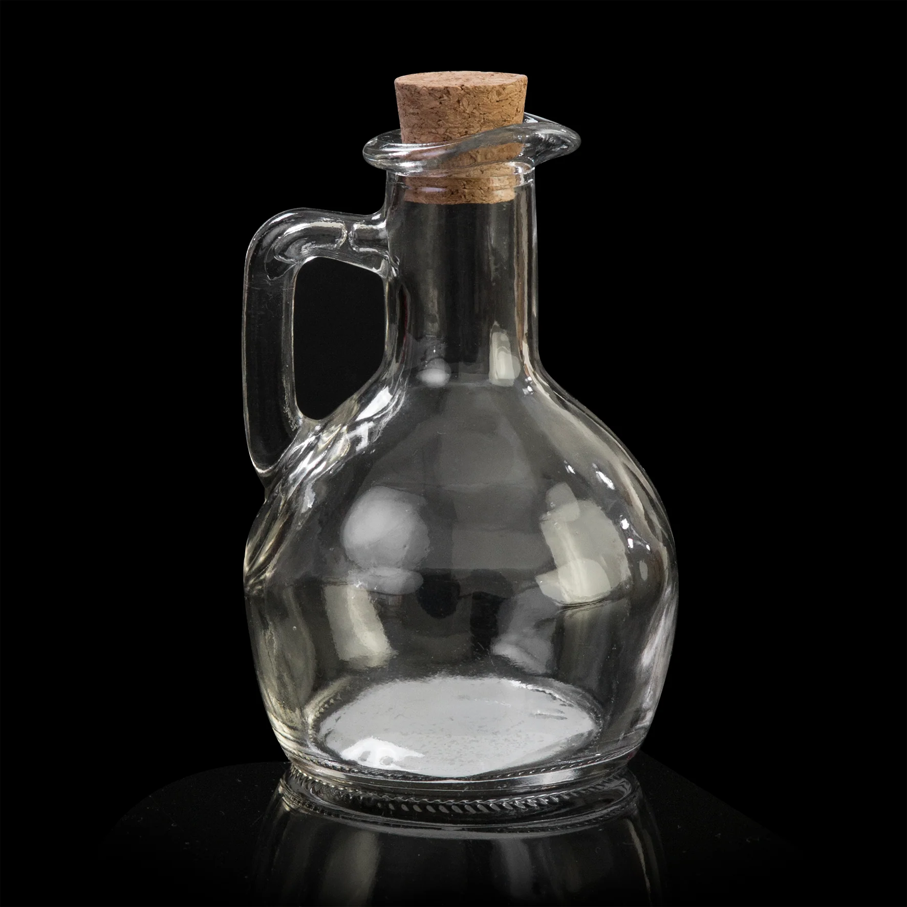 GLASS OIL/VINEGAR BOTTLE 170ML CORK LID 6 PACK (15099)