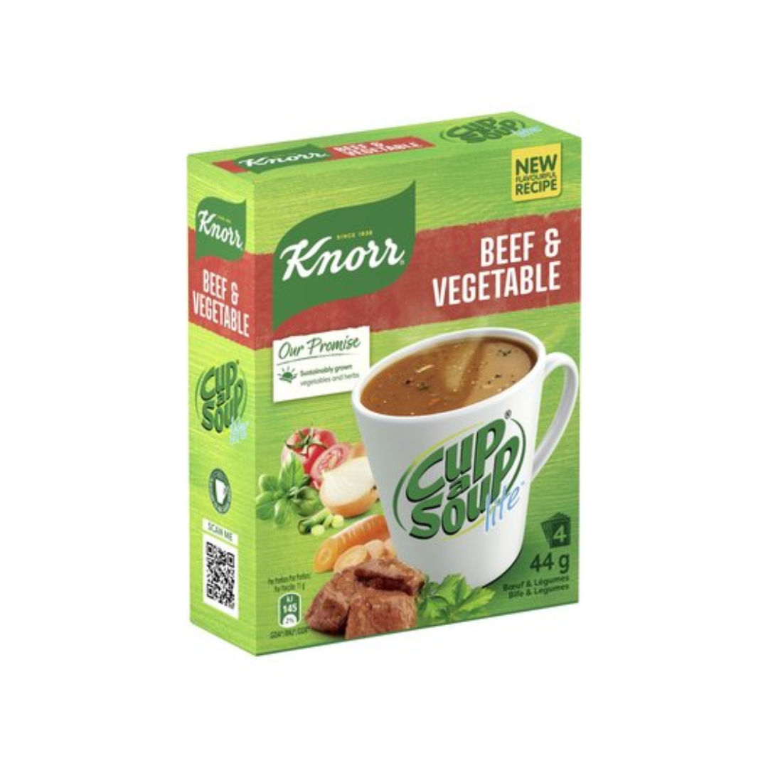 KNORR CUP A SOUP LITE BEEF & VEG 44G (4 S) (26630)
