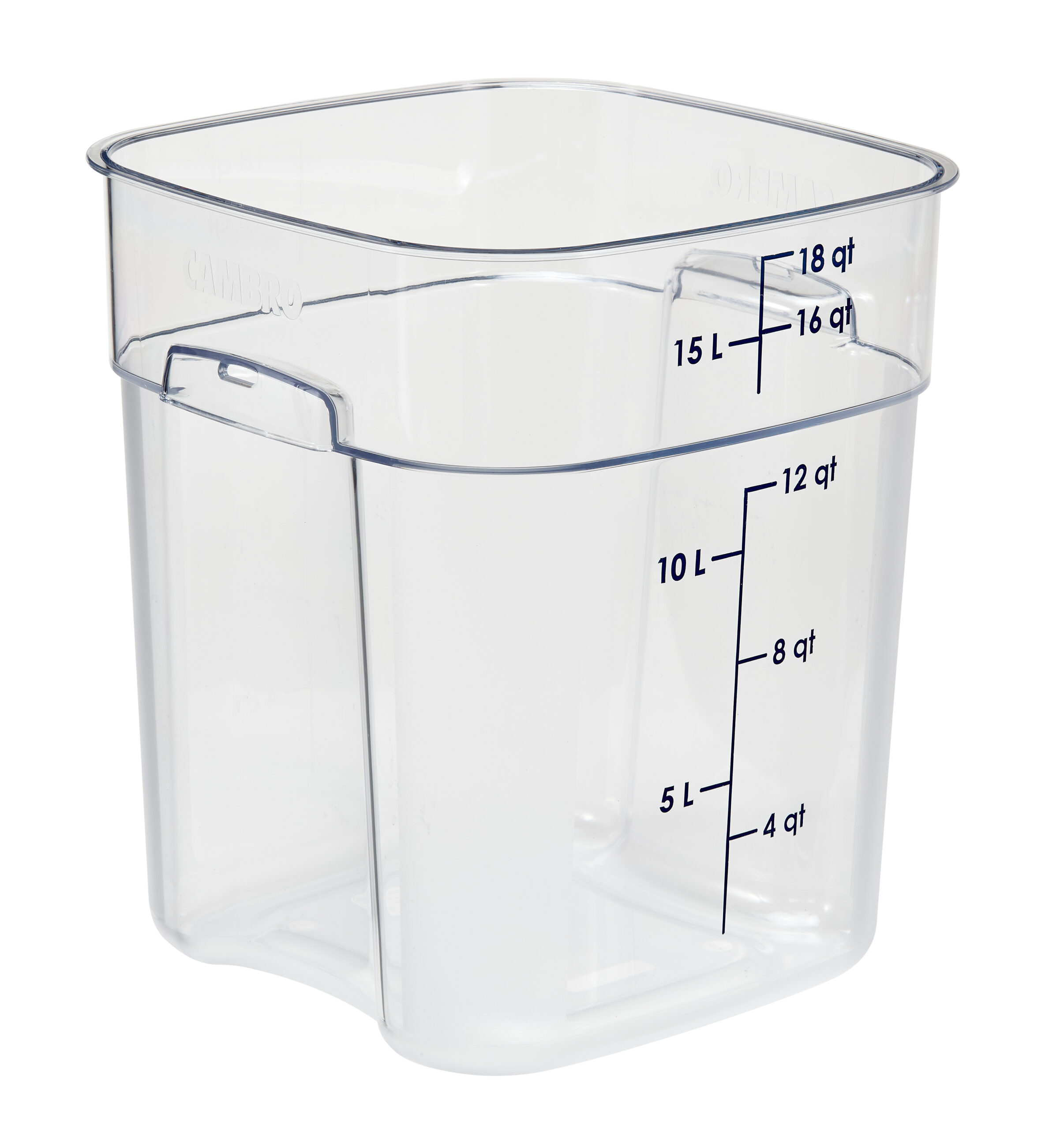 CAMBRO SQUARE CONTAINER 18LT CLEAR POLYCARB (SCS4015-C)