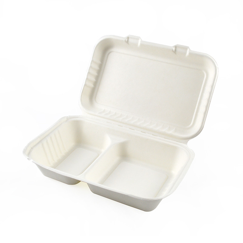 BIODEGRADABLE SUGAR CANE LUNCH BOX RECT (500S)