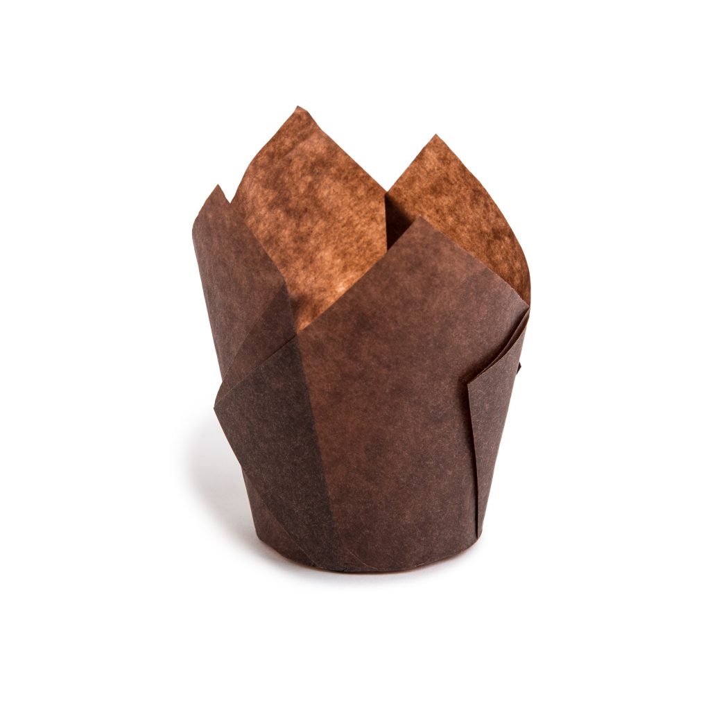 MUFFIN CUP TULIP BROWN SLEEVE 200 S