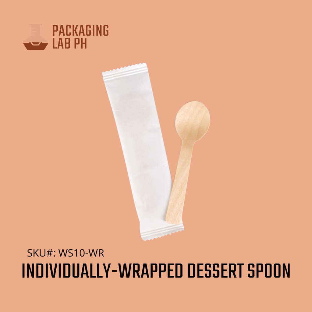WOODEN DESSERT SPOON (100S) INDIVIDUALLY WRAPPED