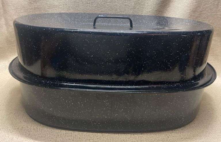 ROASTING PAN & LID OVAL ENAMEL 4LT (118/17)