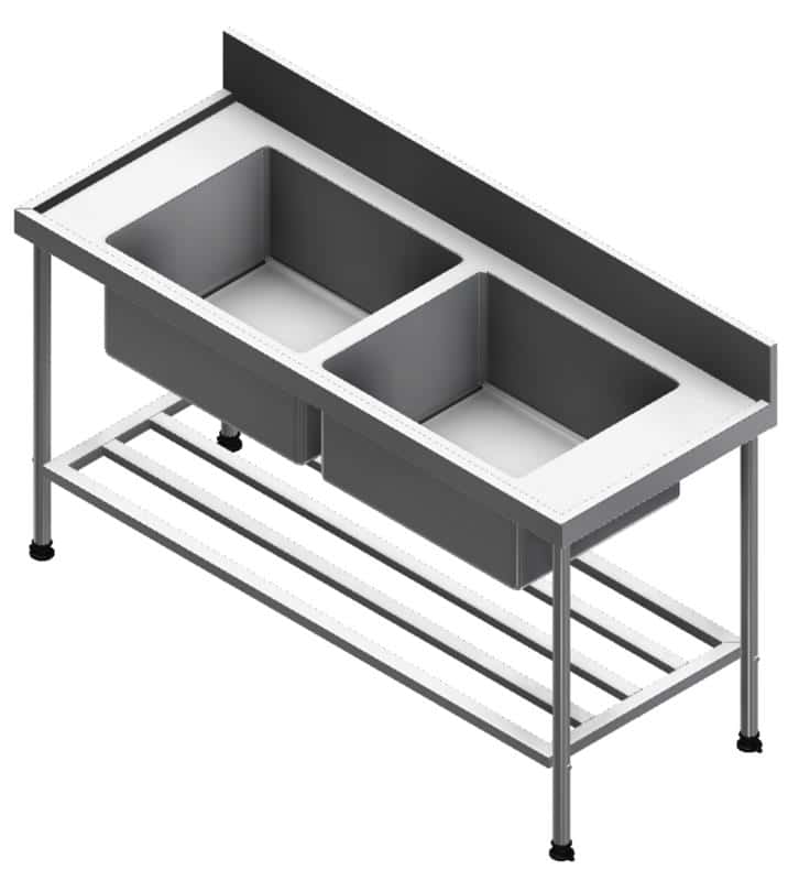 SINK POT DOUBLE CENTRE TITAN 1800X610X900MM (SDSN1024O7)