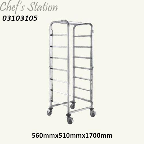 GLASS RACK TROLLEY 7 TIER 570W X550DX1800H (GR7T)