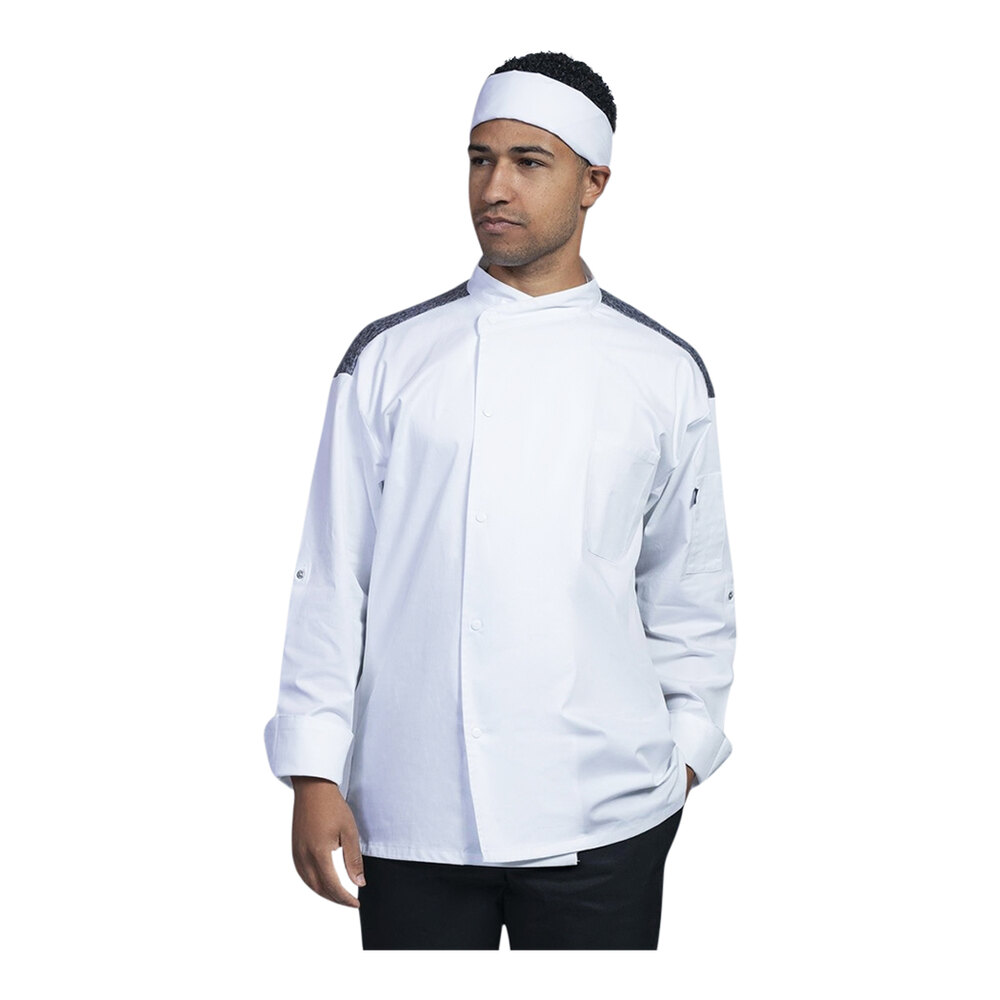 CHEF JKT ROMA WHITE/BLACK LARGE (744036)(BC-ROM)