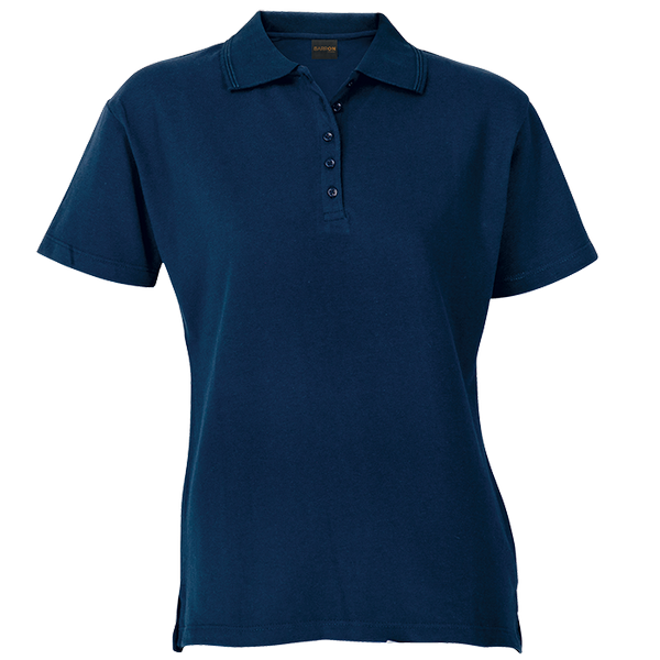 LADIES GOLF PIQUE 200G NAVY SMALL (16089)(L-200)